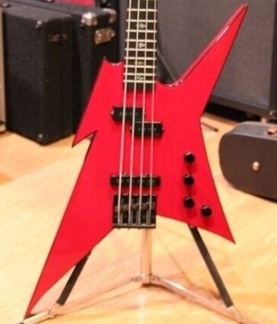 Custom 4 Strings Special Shape Red Electric Bass Guitar Free Shipping