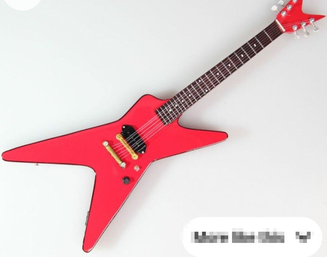 Custom Red 6 String Antique Electric Guitar,Morden Shape,2H Pickup,FR Bridge.