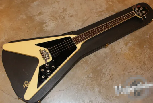 Custom 1981 Flying V Style Bass Cream Yellow