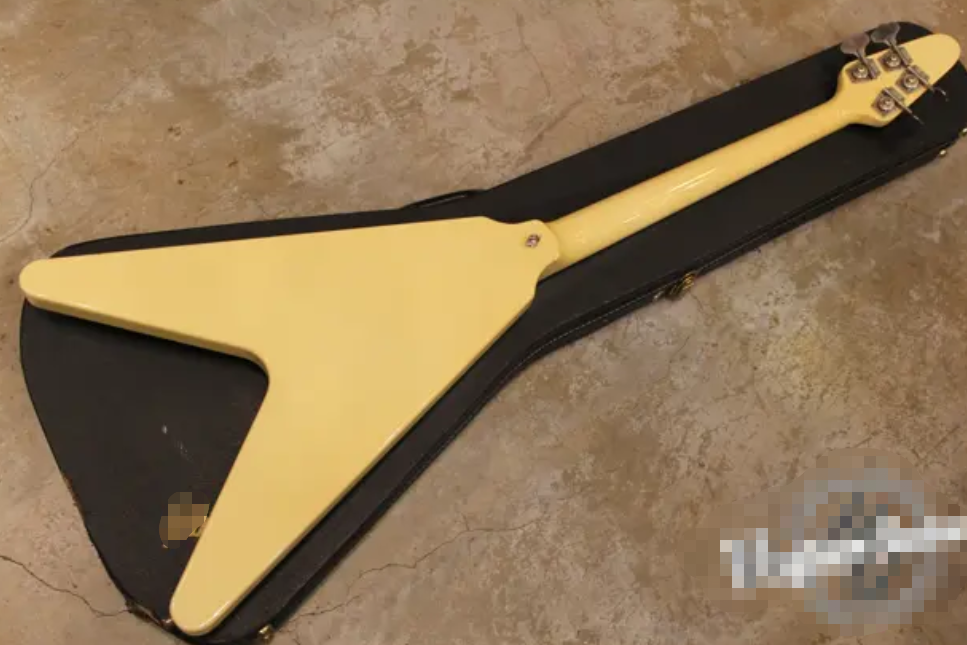 Custom 1981 Flying V Style Bass Cream Yellow