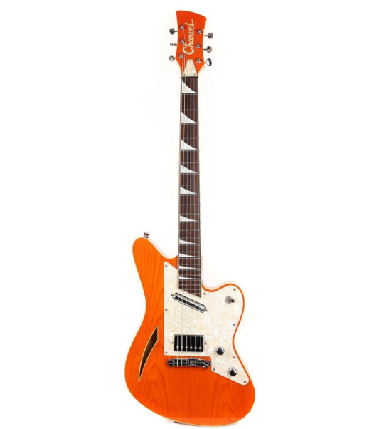 Custom Orange 6 String Jaguar Electric Guitar Semi-hollow Rosewood Fretboard