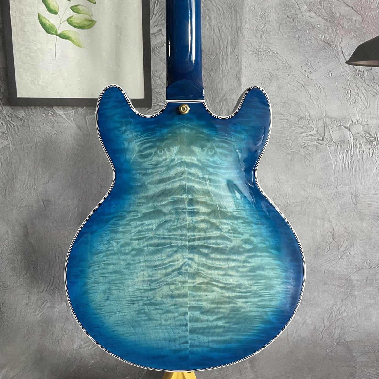 Custom Blue Quilted Maple 1 Electric Guitar Gold Hardware Left Handed Guitar