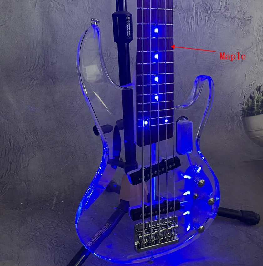 Personal Custom Led Light Electric Bass Maple Fretboard&Neck