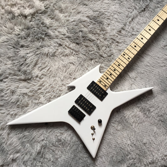 Custom Ironbird White Electric Guitar Black Hardware 2H Pickups