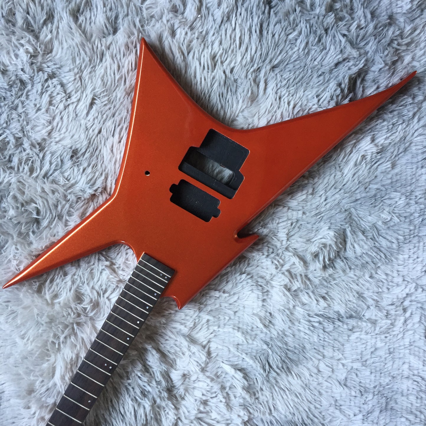 Special V Shape Electric Guitar,Metallic Orange Color,T-O-M Bridge,Black Hardware