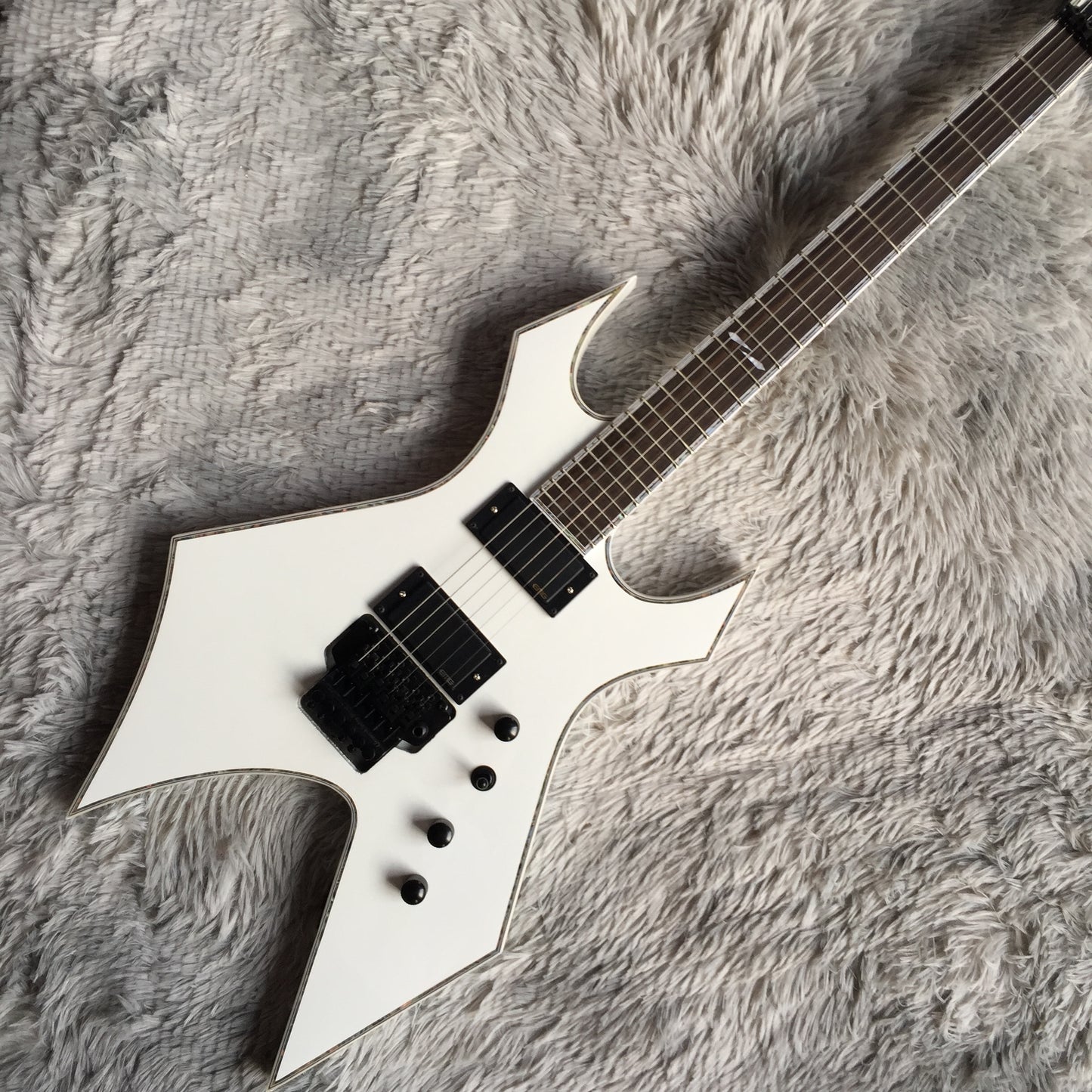 Warlock Extreme BC Style White Electric Guitar HH Pickup Body Binding