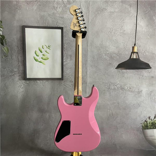 Custom left handed ST Electric Guitar Pink Hello Kitty Maple Fretboard 6 String