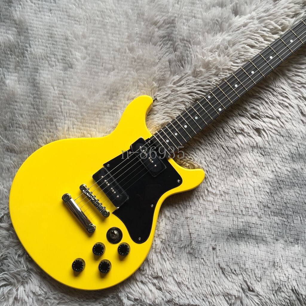 Yellow Electric Guitar 1 P90 1 Humbucker Pickups Rosewood Fretboard  Free Ship