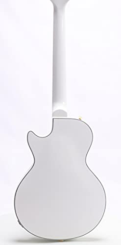 Starshine Electric Guitar Double F Hole Hollow Mahogany Body Ebony Fingerboard,2V 2T 3-ways Gold Hardware(White Color)