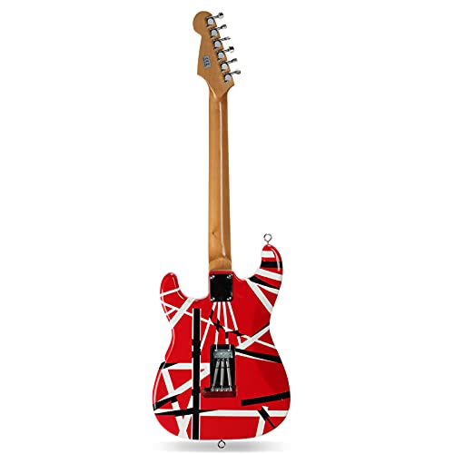 ZUWEI 6 Strings Electric Guitar, Solid Body, Maple Fingerboard, Canadian Maple Neck, Double Locking Tremolo Bridge,Red Striped Guitar