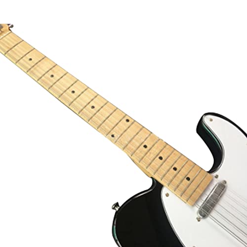 ZUWEI Solid Body Electric Guitar Full Size 12 String Guitarra Single-Coils Pickups, Strings Thru Bridge with Bent-Steel Saddles, Bolt-on Neck (Black)