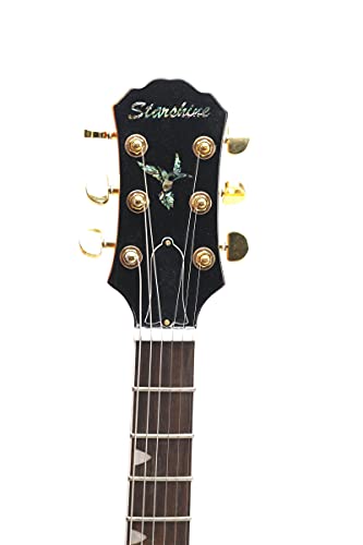 Starshine 45inch Hollow Body Electric Guitar Gold Hardware Flamed Maple Top Closed Tuner Yellow Color