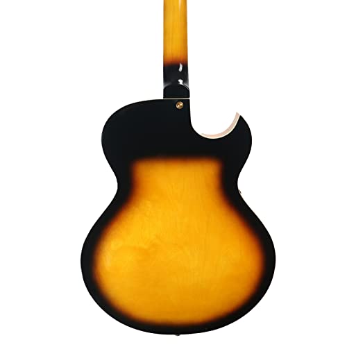 Starshine 6 String Hollow Body Electric Guitar Gold Hardware Left Handed(Sunburst Color)