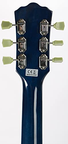 Starshine Electric Guitar Flamed Maple Blue Color Top Veneer,Solid Mahogany Body,ABR Bridge