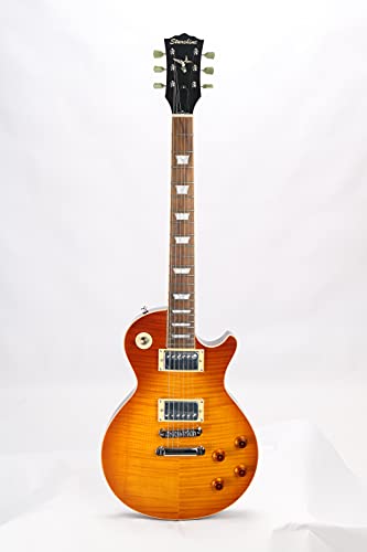 Starshine Electric Guitar Flamed Maple top Veneer,T-O-M Bridge,Cream Binding Yellow Before Red Back