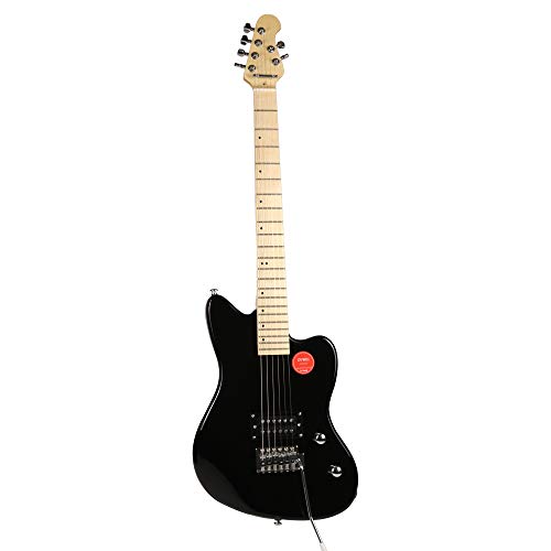 ZUWEI 33.5 Inch Electric Guitar for Kids, One Pickup Beginner's Guitar, Six String Black