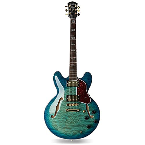 ZUWEI 335L Riptide F Hole Semi Hollow Body Electric Guitar ZUWEI Custom Shop Series, Separation Humbucker Pickups, T-O-M Bridge