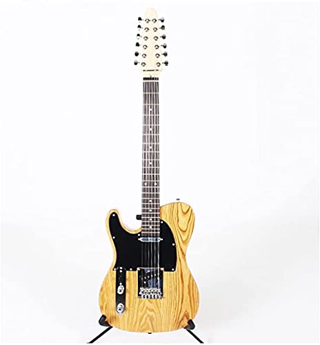 Left Handed Electric Guitar 12 String Guitar Solid Poplar Body, Single-Coils Pickups, Strings Thru Bridge Bolt-on Neck