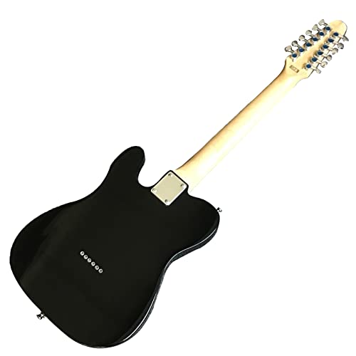 Starshine 12 Strings Full Size ST120 Electric Guitar Solid Body Beginner Kit with Bag, Cable,Amplifier (black)