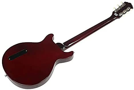 ZUWEI Electric Guitar Double Cut Solid-Body Guitar, 6 Strings, Mahogany Back Humbucker Pickups, Rosewood Fingerboard, Trans Red