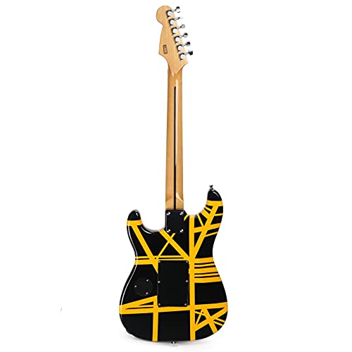 ZUWEI Guitar Full Size Solid Wood Electric Guitar 6 String Style Yellow