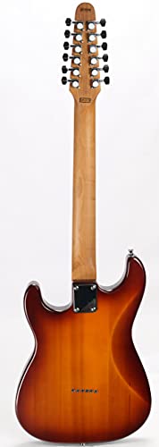 Starshine Electric Guitar,12 Strings Charcoal Roasted Maple Headstork,2 Single 1 Humbucker Tremolo bar Cut the Single Essential,Right Hand Solid Basswood Body