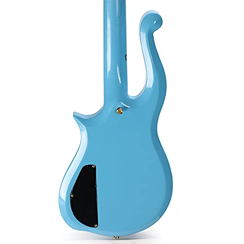 ZUWEI Electric Guitar 39inch 6 String Solid Wood Electric Guitar S-H Pickups, Maple Fingerboard, Gold Hardware (Blue)