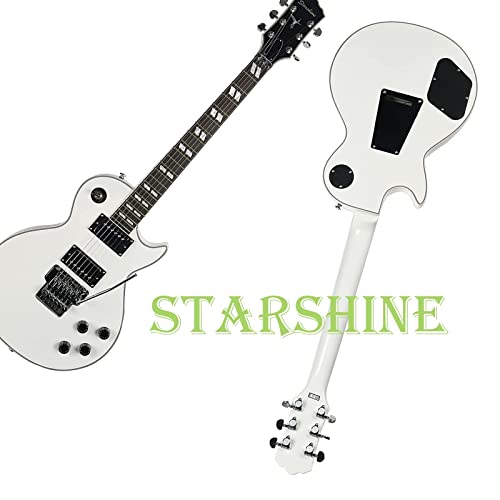 Starshine 6 Strings Double Rocking Electric Guitar Solid Mahogany Body Maple Neck Rosewood Fingerboard (White Color)