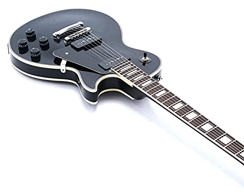 Starshine Electric Guitar Solid Mahogany Body and Neck Rosewood Fingerboard,P90 Pickups ABR Bridge Chrome Hardware(Black Color)