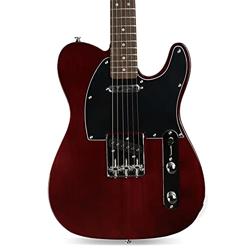 ZUWEI Electric Guitar Solid Body, Rosewood Veneer, Ash Wood, Maple Neck&amp;Fretboard, String Thru Body