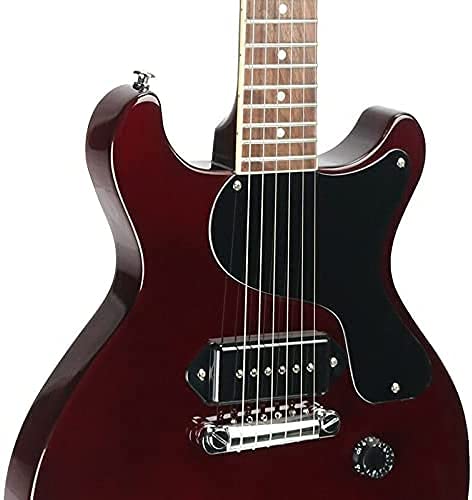 ZUWEI Electric Guitar Double Cut Solid-Body Guitar, 6 Strings, Mahogany Back Humbucker Pickups, Rosewood Fingerboard, Trans Red