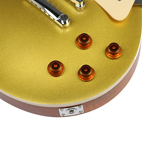 Starshine Electric Guitar Golden Solid Mahogany Body, Yellow on the Back,Chrome Hardware,ABR Bridge