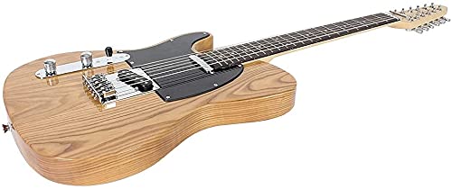 Left Handed Electric Guitar 12 String Guitar Solid Poplar Body, Single-Coils Pickups, Strings Thru Bridge Bolt-on Neck