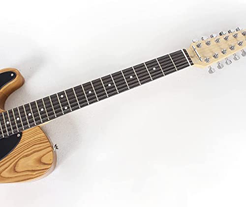 Left Handed Electric Guitar 12 String Guitar Solid Poplar Body, Single-Coils Pickups, Strings Thru Bridge Bolt-on Neck