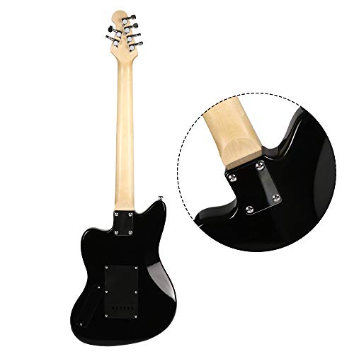 ZUWEI 33.5 Inch Electric Guitar for Kids, One Pickup Beginner's Guitar, Six String Black