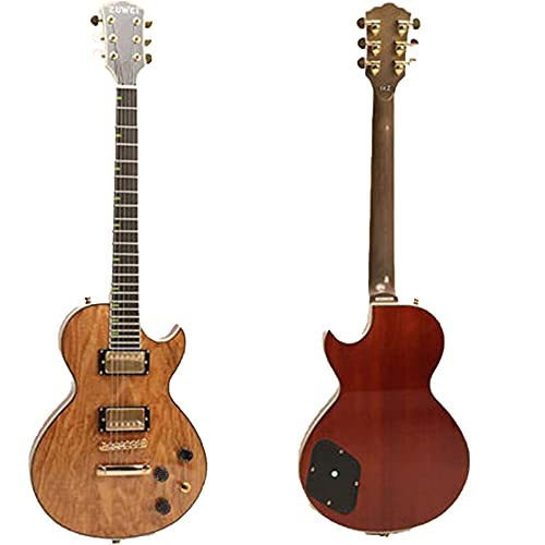 ZUWEI Electric Guitar Maple Top Solid Body Guitar, Mahogany Back Separation Humbucker Pickups, Ebony Fingerboard, Gold Hardware