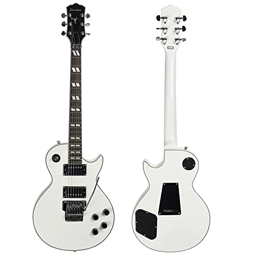 Starshine 6 Strings Double Rocking Electric Guitar Solid Mahogany Body Maple Neck Rosewood Fingerboard (White Color)