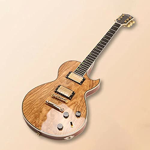 ZUWEI Electric Guitar Maple Top Solid Body Guitar, Mahogany Back Separation Humbucker Pickups, Ebony Fingerboard, Gold Hardware