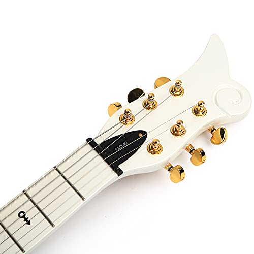 ZUWEI Electric Guitar 39inch 6 String Solid Wood Electric Guitar S-H Pickups, Maple Fingerboard, Gold Hardware (Pearl White)