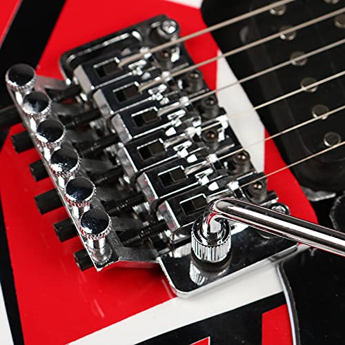 ZUWEI 6 Strings Electric Guitar, Solid Body, Maple Fingerboard, Canadian Maple Neck, Double Locking Tremolo Bridge,Red Striped Guitar