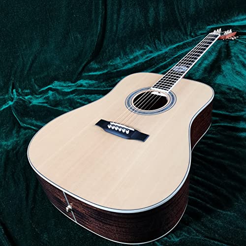 Starshine Solid Spruce Body Rosewood Fingerboard and Back Side White Body Binding Wooden Guitar(Natural Color)