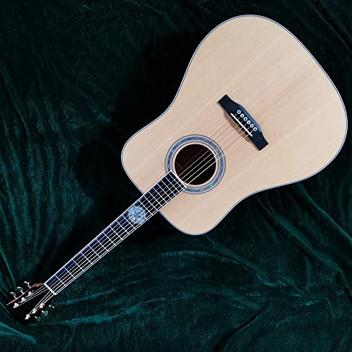 Starshine Solid Spruce Body Rosewood Fingerboard and Back Side White Body Binding Wooden Guitar(Natural Color)