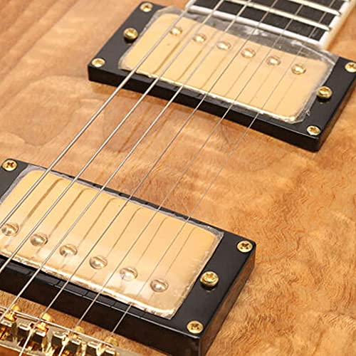 ZUWEI Electric Guitar Maple Top Solid Body Guitar, Mahogany Back Separation Humbucker Pickups, Ebony Fingerboard, Gold Hardware