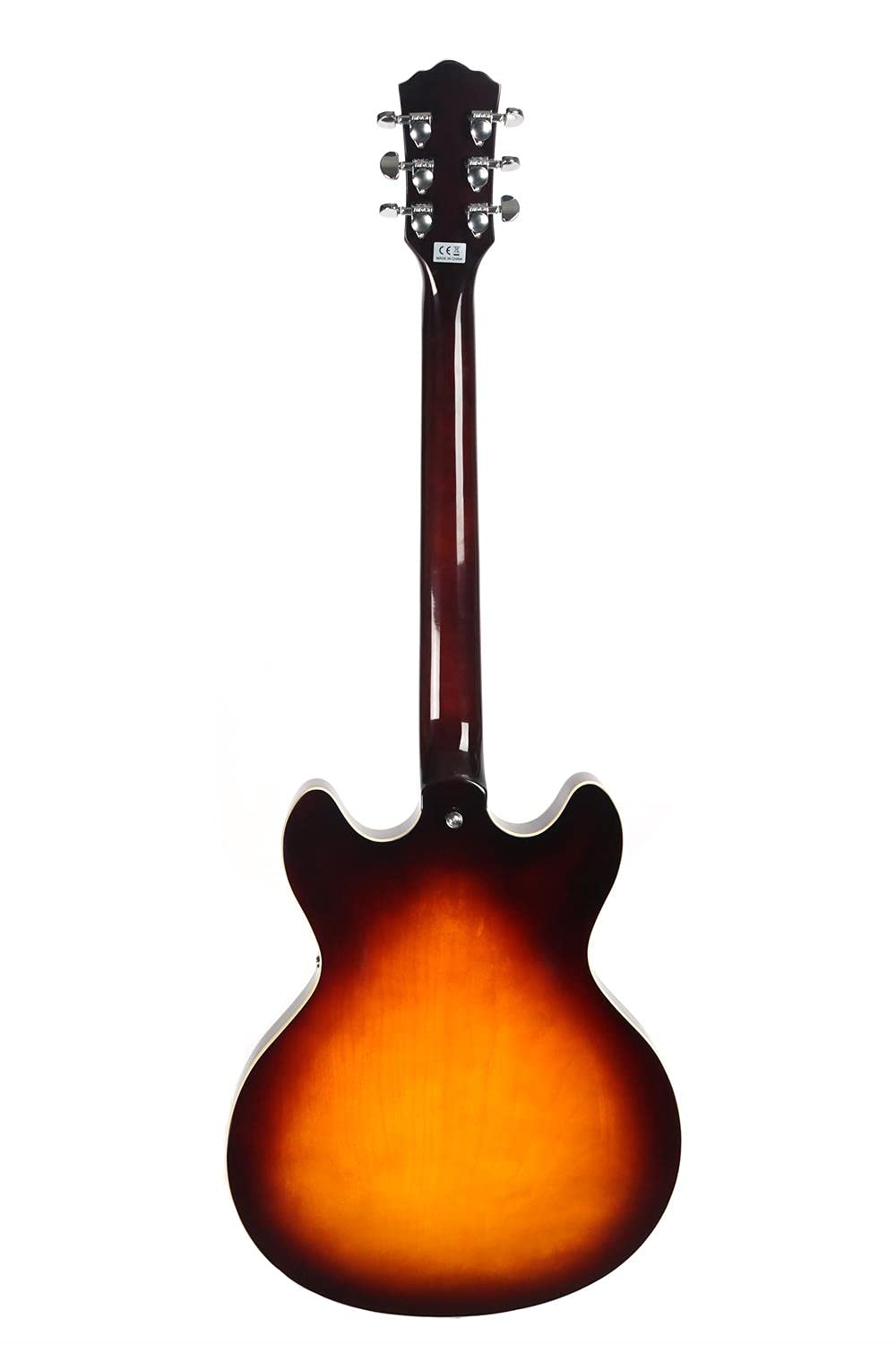 Starshine Electric Guitar, Humbucking Pickups with Split Coil Tap, 6 Strings Double F Hole Semi-Hollow-Body, Mahogany Neck and Black Pick guard（Sunburst Color）