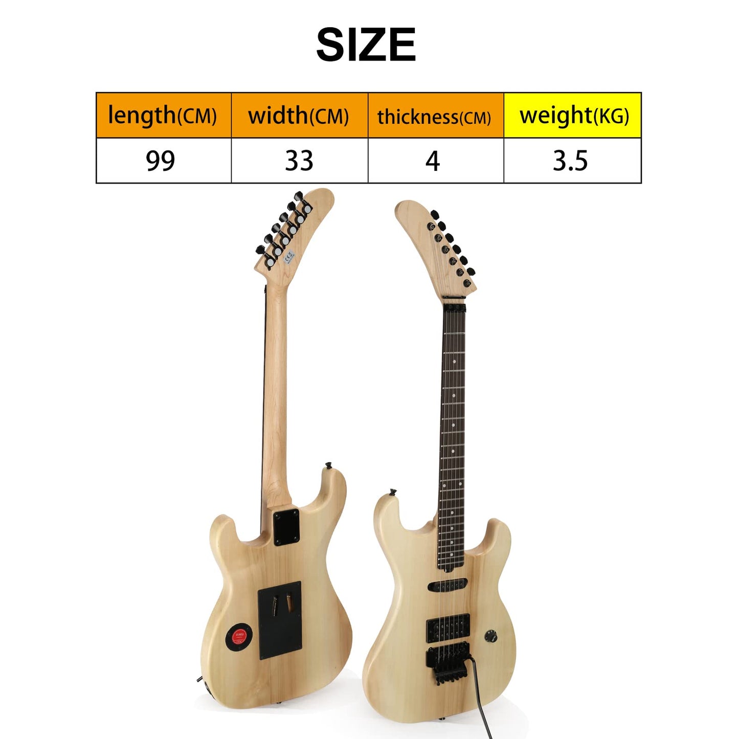 ZUWEI DIY Electric Guitar Kits BSESPUN - Basswood Body, Humbuckers Single Pickup, Banada Headstock, Maple Neck, Black Hardware 22F with 3.4 Feet Cable