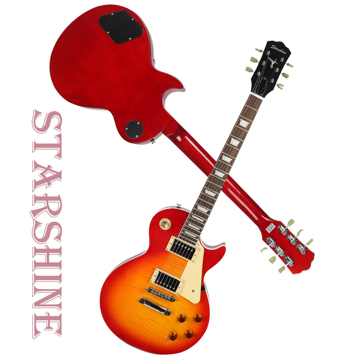 Starshine 6 Strings Electric Guitar Flamed Maple Top Veneer ABR Bridge with Double Humbuckers Pickups (CS Color)