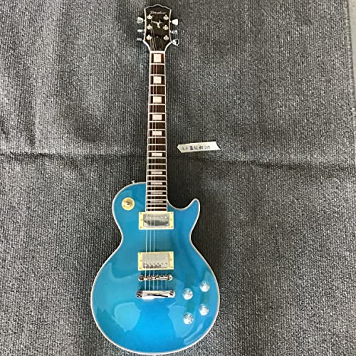 Starshine 6 Strings Electric Guitar Solid Mahogany Body Rosewood Fingerboard ABR Bridge (Blue Silver Powder Color)