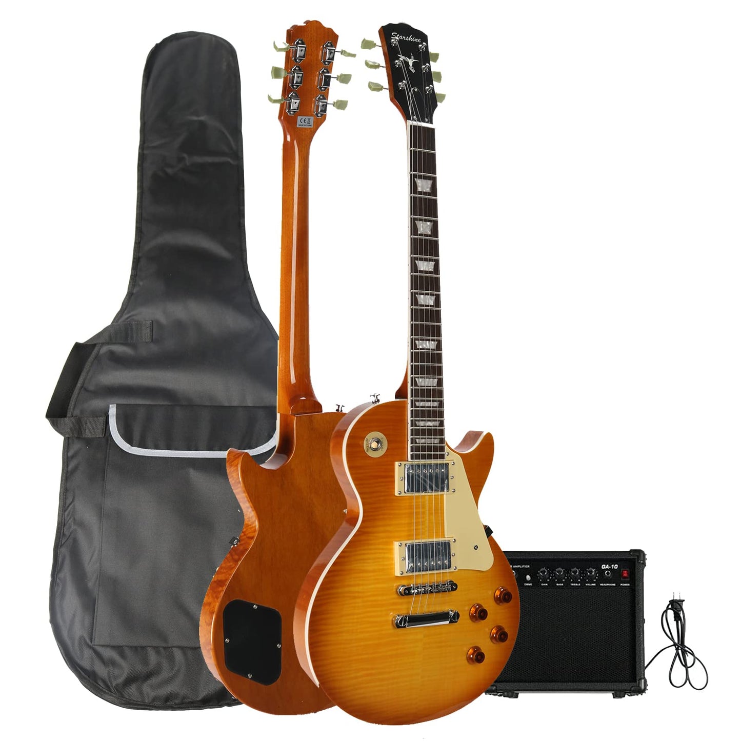 Starshine 6 Strings Electric Guitar Flamed Maple Top Veneer ABR Bridge with Double Humbuckers Pickups (CS Color)