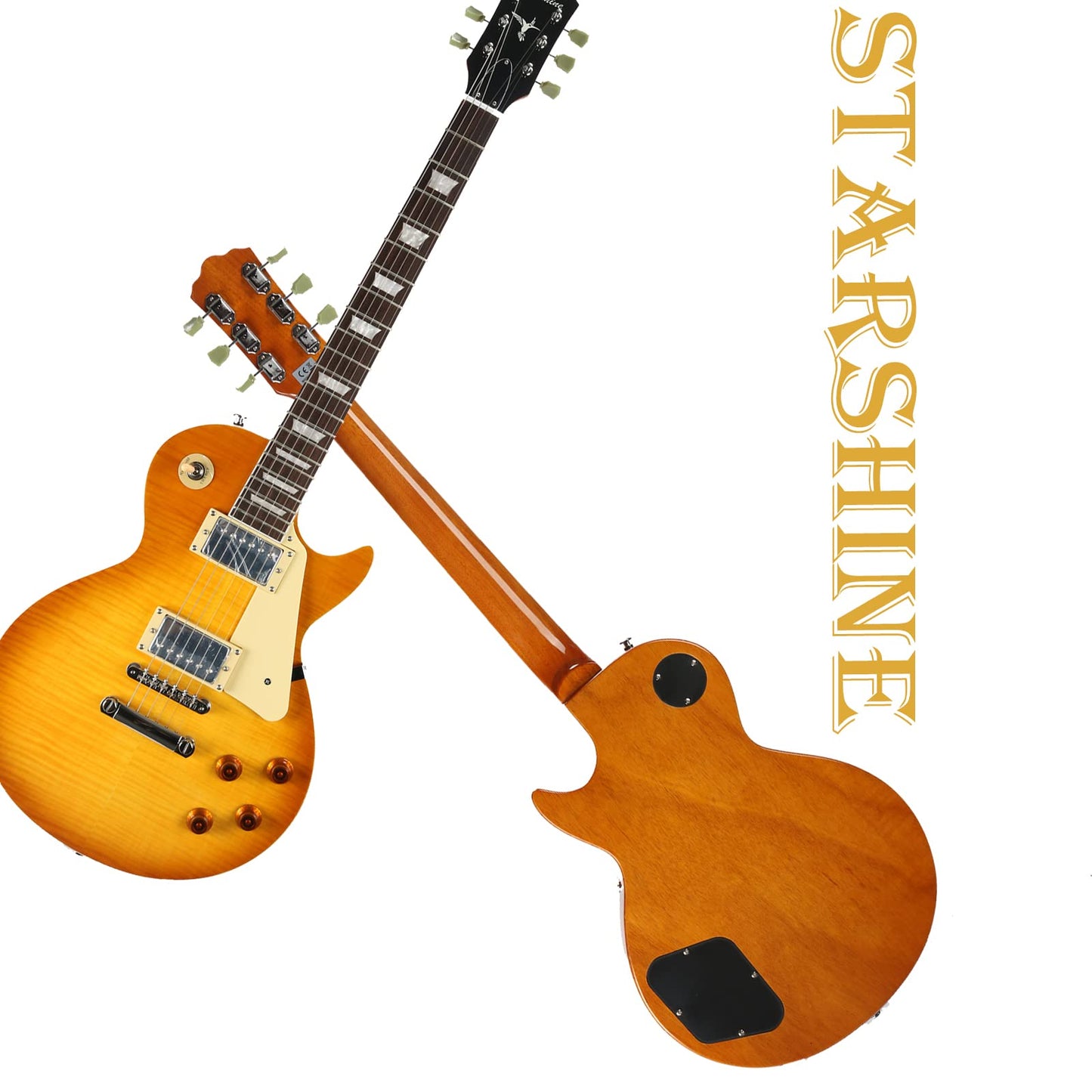 Starshine 6 Strings Electric Guitar Flamed Maple Top Veneer ABR Bridge with Double Humbuckers Pickups (CS Color)